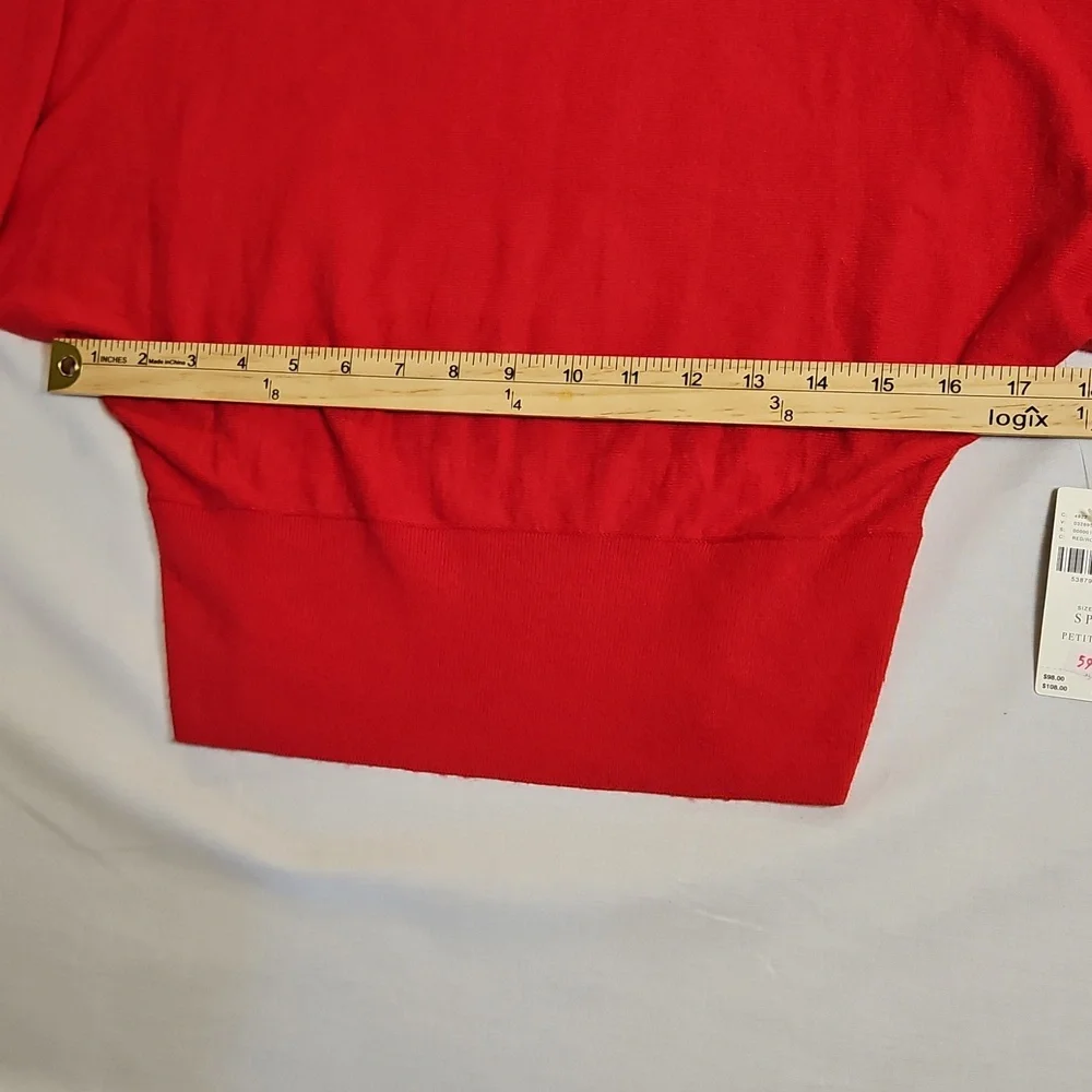 Anthropologie Red Dolman Sleeve Sweater Small Petite, NWT
